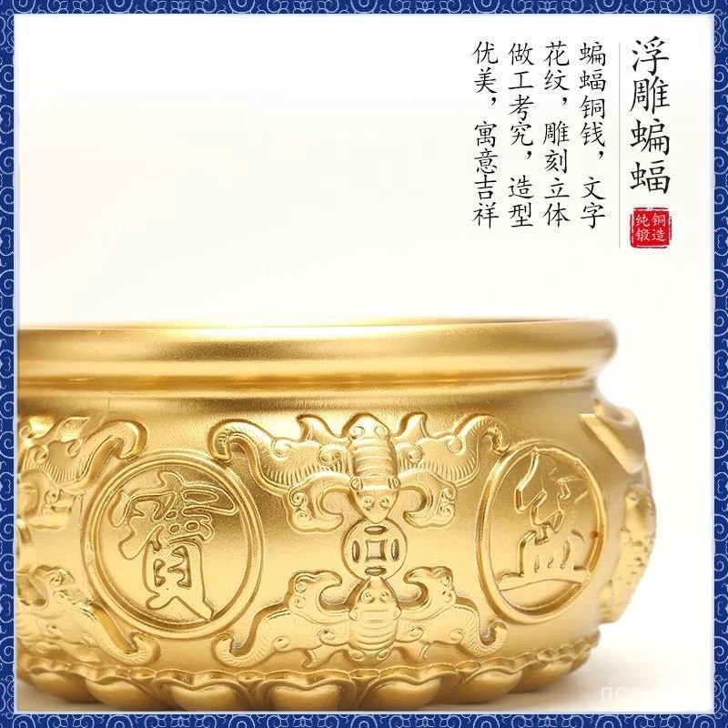 🙏🏻紫南宮過爐 開光🔥黃銅聚寶盆擺件 人財兩旺 聚財鎮宅 銅 聚寶盆 八福聚寶盆 財位風水擺件 招財聚財擺件 開運